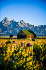 Barn by the mountains