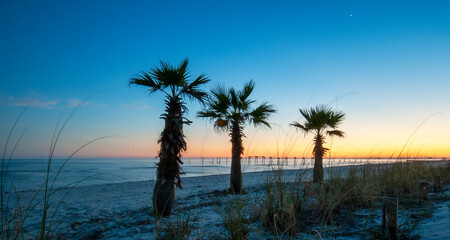 Waveland, MS Beach at Sunset