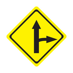 Traffic sign right turn split