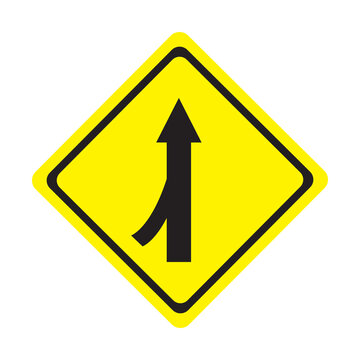 yellow traffic signlanes merging  left