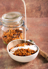 Homemade granola in a bowl