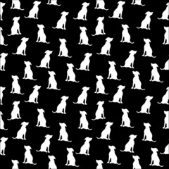 Illustration pattern dog sit with two colors fashion design background black