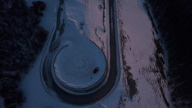 footage: exciting aerial view of Mount Nerone at dawn with the antennas of Italian radio and television