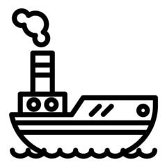 Ship Flat Icon Isolated On White Background
