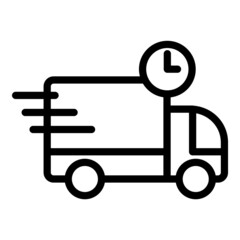 Fast Delivery Van Flat Icon Isolated On White Background