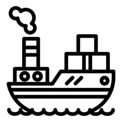 Shipping By Sea Flat Icon Isolated On White Background