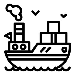 Obraz premium Shipping By Sea Flat Icon Isolated On White Background