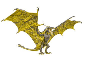 Obraz premium master dragon is standing up on the ground in white background