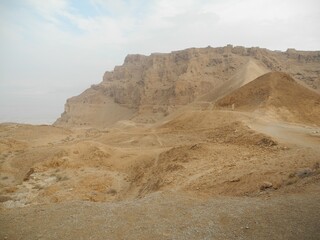 landscape in the desert. Masada Israel.