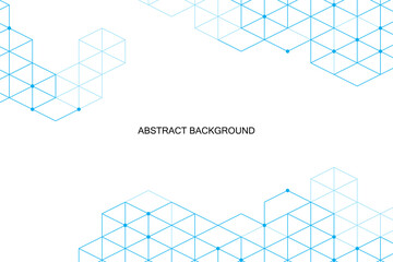 Abstract digital background. Abstract boxes background. Abstract vector background. Geometric on white background with lines.