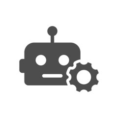 artificial intelligence silhouette vector icons isolated on white. cyber technologies icon set for web, mobile apps, ui design and print