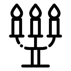 Candlestick And Candles Flat Icon Isolated On White Background