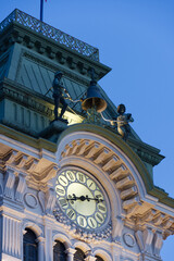 Clock tower at Piazza Unita in Trieste, Italy