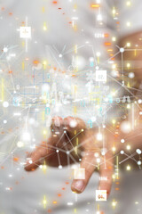 digital medical futuristic interface 3D rendering