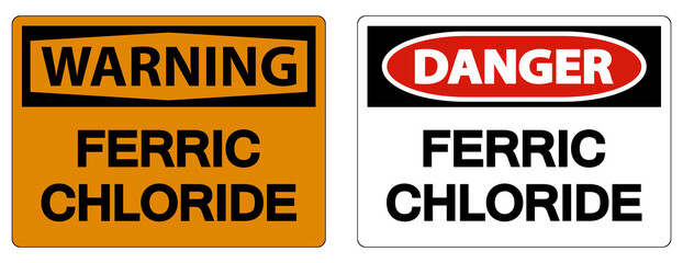 Chemical Danger Sign Ferric Chloride On White Background