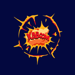 Boom. Comic book explosion. Hand drawn vector illustration