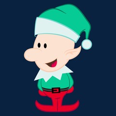 Illustration vector christmas elf with background cool design