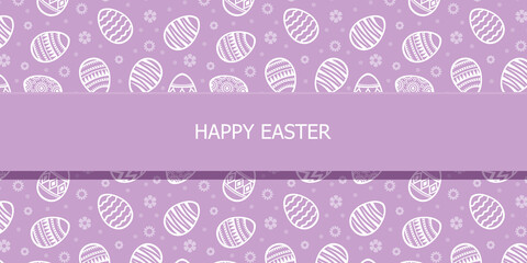 Fototapeta na wymiar Easter decorative card on purple background