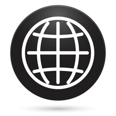 Web icon, black circle button, vector illustration.
