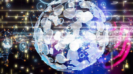conference Digital Network and data concept 3d