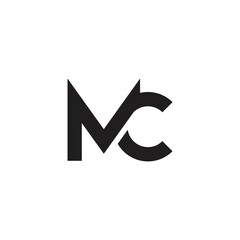 MC or CM letter logo design. - obrazy, fototapety, plakaty