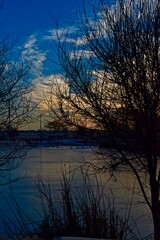 Early Morning and Sunrise Landscapes at South East City Park Public Park and Fishing Lake, Canyon, Texas in the Panhandle near Amarillo, Winter of 2021-22.