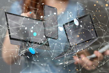 Business intelligence analyst dashboard on virtual