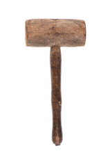 wooden mallet isolated on white background