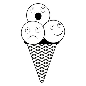 ice cream icon fear joy surprise