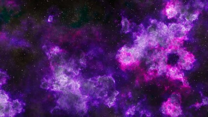 bright purple nebula and the glitter of stars.  purple nebula and cosmic dust.