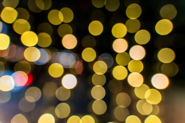 Texture of defocused light circles - bokeh effect.
