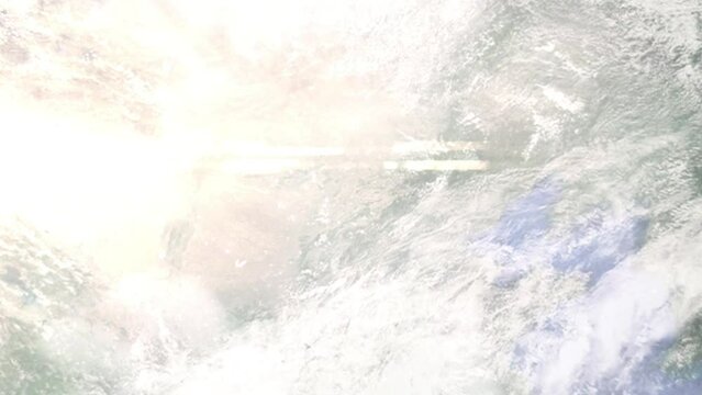 Zoom in from space and focus on China, Datong. 3D Animation. Background for travel intro. Elements of this image furnished by NASA