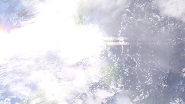 Zoom in from space and focus on Philippines, Bacolod. 3D Animation. Background for travel intro. Elements of this image furnished by NASA