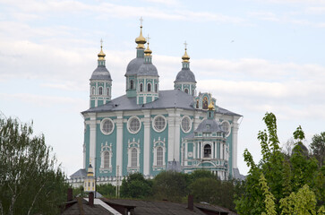 Fototapeta na wymiar Uspensky cathedral, 1677, Baroque, Smolensk city, Smolensk Oblast, Russia.