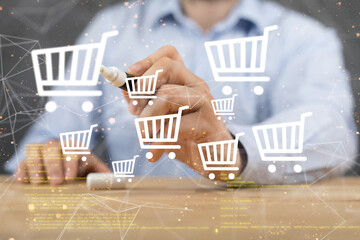 Shopping Cart Flat Design E-Commerce Icon