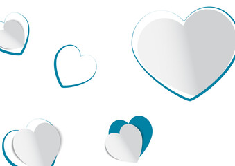 Valentine's day concept background, paper hearts. Vector. Cute love sale banner or greeting card