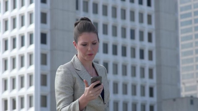 Businesswoman answers a phonecall