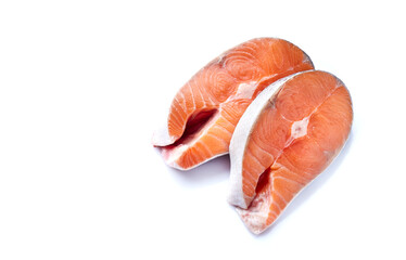 Salmon steak in closeup