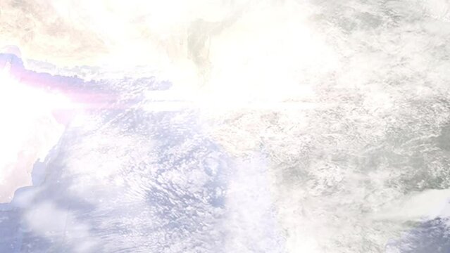Zoom in from space and focus on India, Jamnagar. 3D Animation. Background for travel intro. Elements of this image furnished by NASA