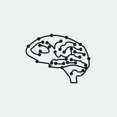 Brain vector icon illustration sign