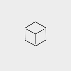 Cube box vector icon illustration sign