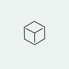 Cube box vector icon illustration sign