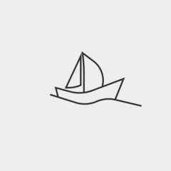 Sailing boat vector icon illustration sign