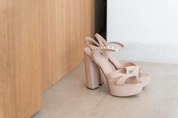 Bride Nude High heel, getting ready concept