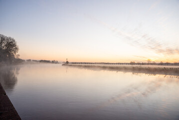 sunrise over the river