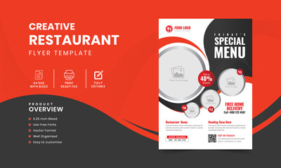 Creative restaurant flyer design template | food menu design | special food offer