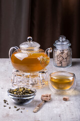 Chinese green oolong tea with fruit additives