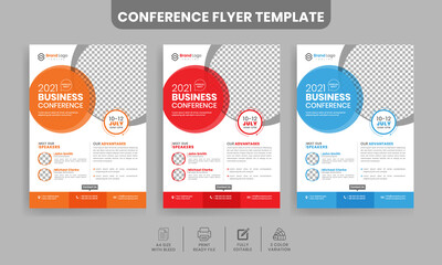 Annual Business Conference Flyer Design Template | Annual report catalog, cover, flyer with a bright concept | Corporate business flyer design in A4
