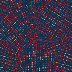 Fototapeta premium Classic marine blue red yellow seamless texture. Modern retro swim wear fashion allover print. Memphis style masculine grunge abstract background. High quality jpg swatch.