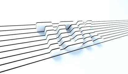 10K celebration, black lines, white background - 3D illustration